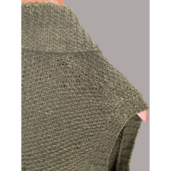 Vintage Cathy Waterman Handknit Sleeveless Cardigan Vest Brown Wool Blend - Picture 6 of 8